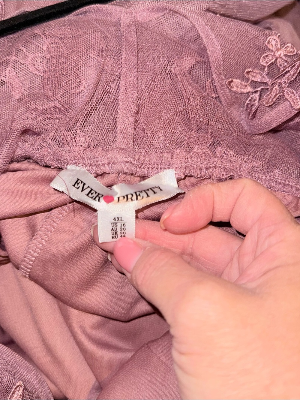 Ever Pretty Dusty Rose Lace & Tulle Dress - Picture 7 of 7